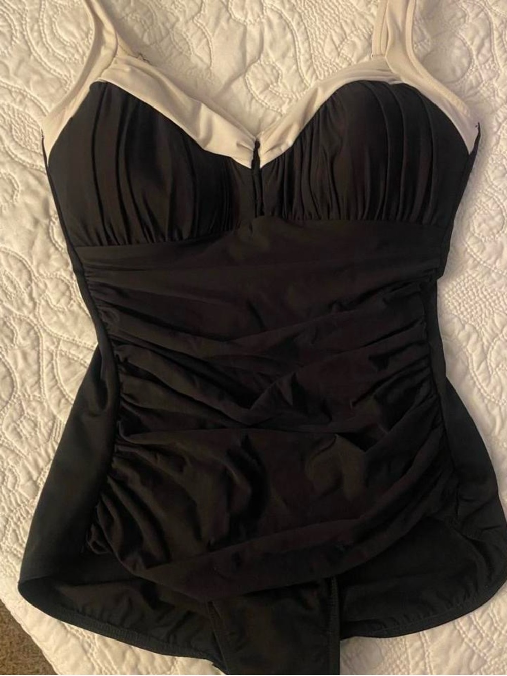 Miraclesuit Black and Cream One-Piece Swimdress